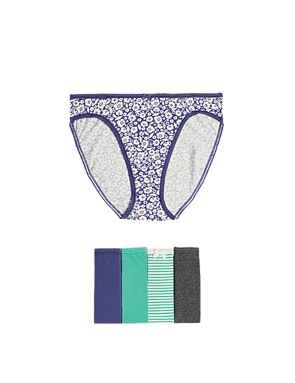5pk Cotton Lycra™ High Leg Knickers