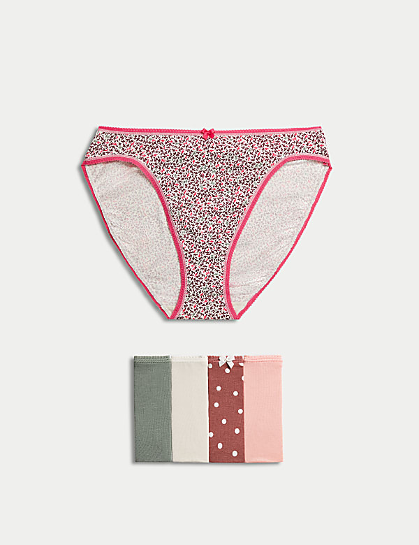5pk Cotton Lycra™ High Leg Knickers