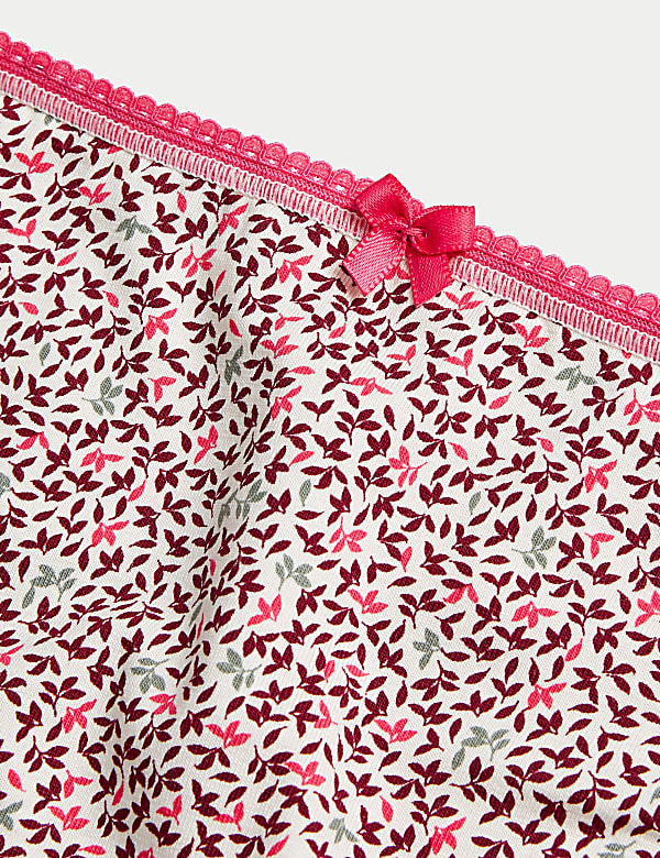 5pk Cotton Lycra™ High Leg Knickers