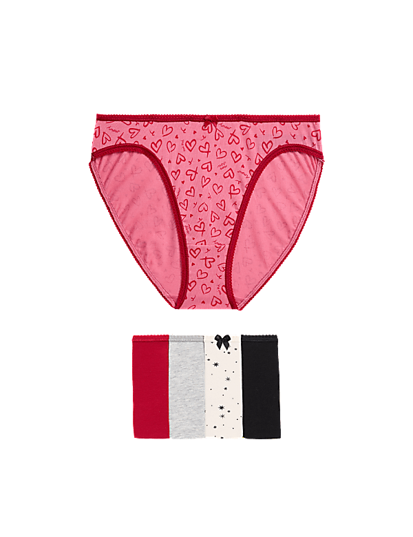 5pk Cotton Lycra™ High Leg Knickers