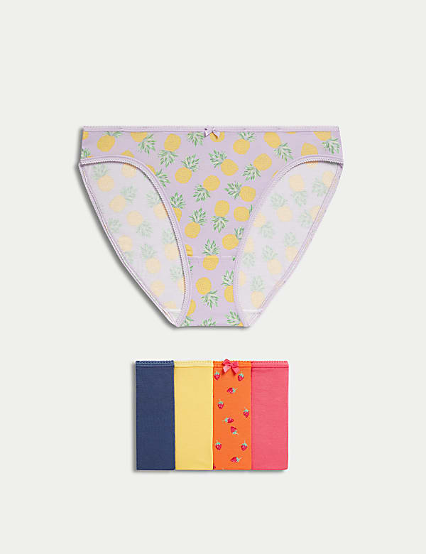 5pk Cotton Lycra™ High Leg Knickers