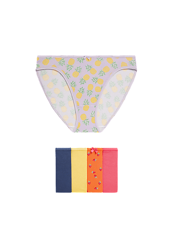 5pk Cotton Lycra™ High Leg Knickers