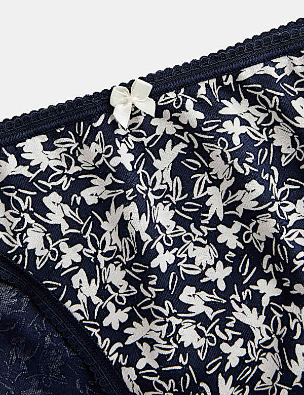 5pk Cotton Lycra™ High Leg Knickers