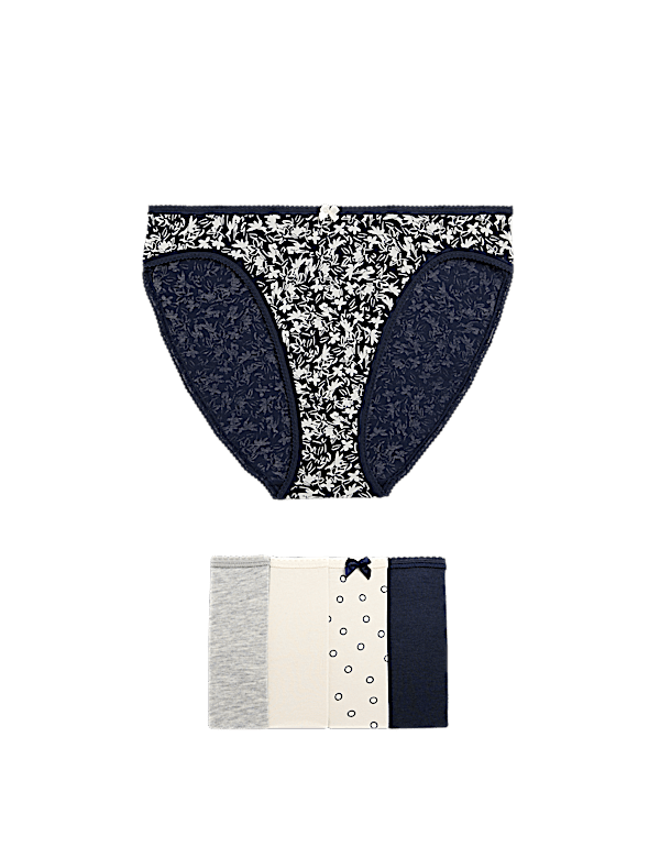 5pk Cotton Lycra™ High Leg Knickers