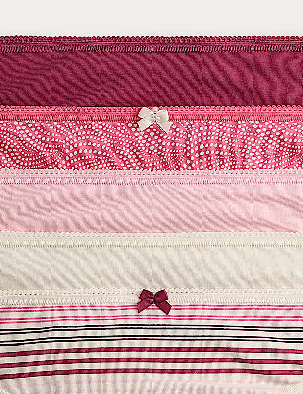 5pk Cotton Lycra™ Printed Bikini Knickers