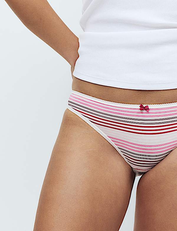 5pk Cotton Lycra&trade; Printed Bikini Knickers - GR