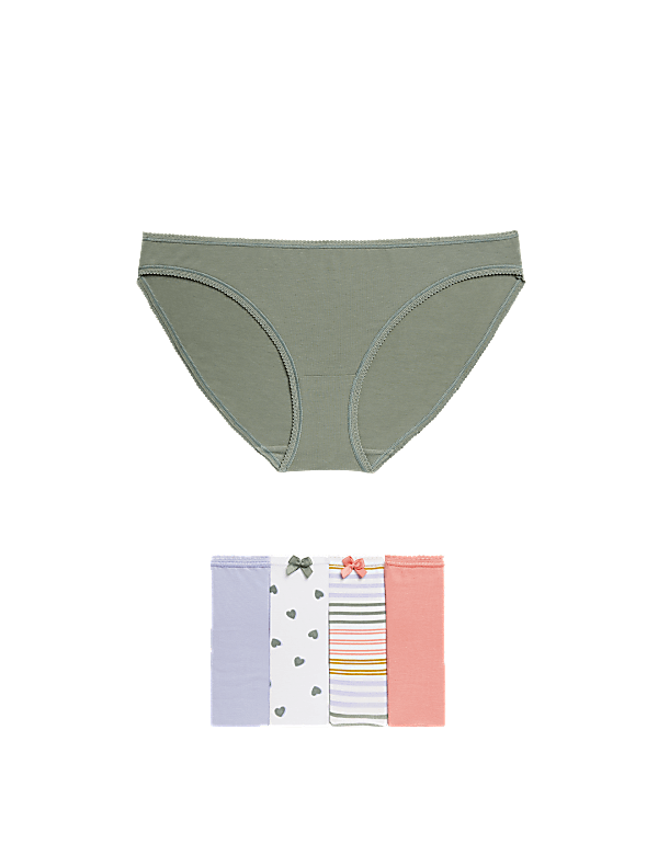 5pk Cotton Lycra™ Printed Bikini Knickers