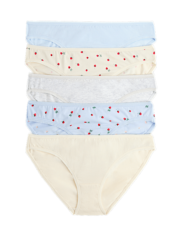 5pk Cotton Lycra&trade; Printed Bikini Knickers