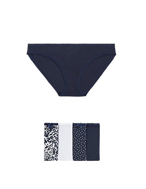 5pk Cotton Lycra™ Printed Bikini Knickers