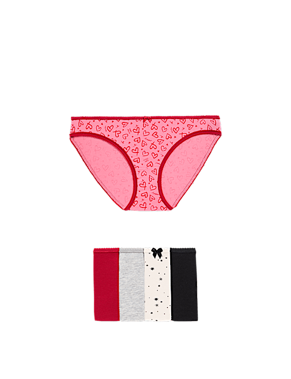 5pk Cotton Lycra™ Printed Bikini Knickers