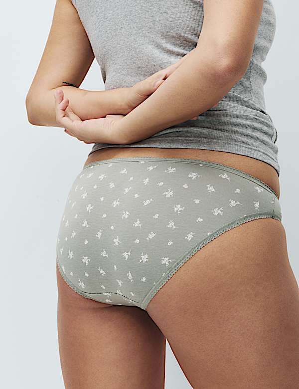 5pk Cotton Lycra&trade; Printed Bikini Knickers