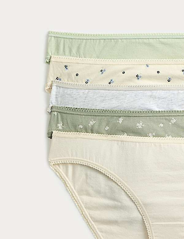 5pk Cotton Lycra&trade; Printed Bikini Knickers