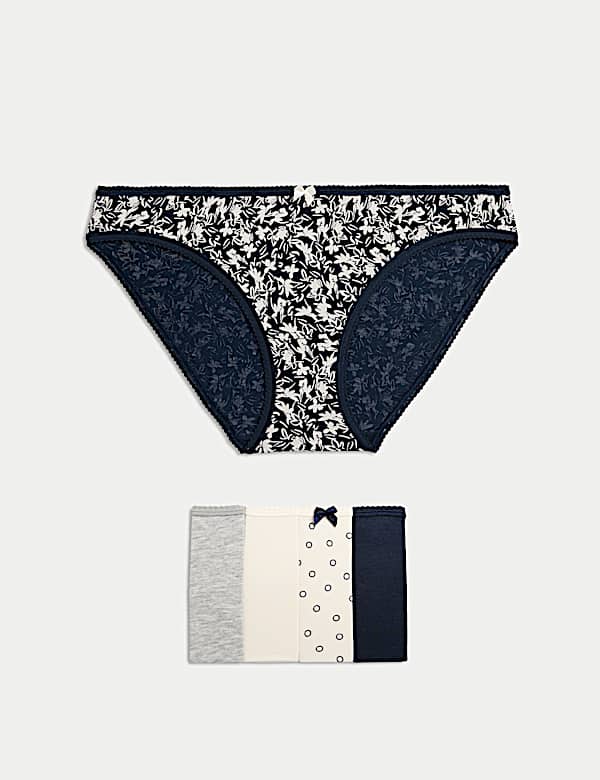5pk Cotton Lycra™ Printed Bikini Knickers