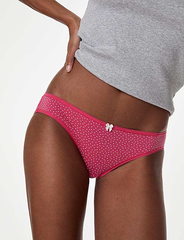 5pk Cotton Lycra™ Printed Bikini Knickers