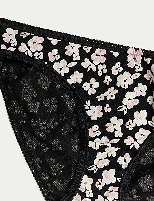 5pk Cotton Lycra™ Printed Bikini Knickers