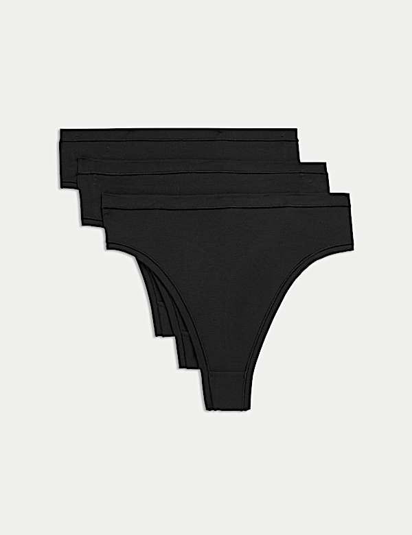 3pk Flexifit™ Modal High Waisted Thongs - DK
