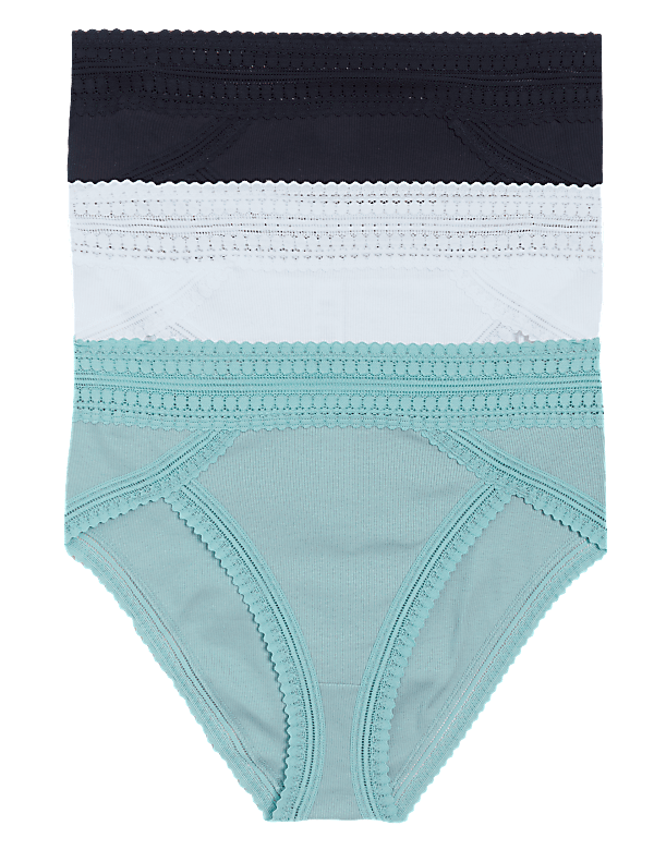 3pk Anise Lace High Waist High Leg Knickers