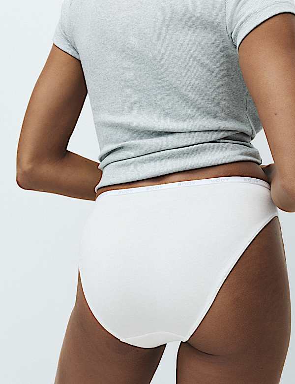 4pk Cotton Rich High Leg Knickers