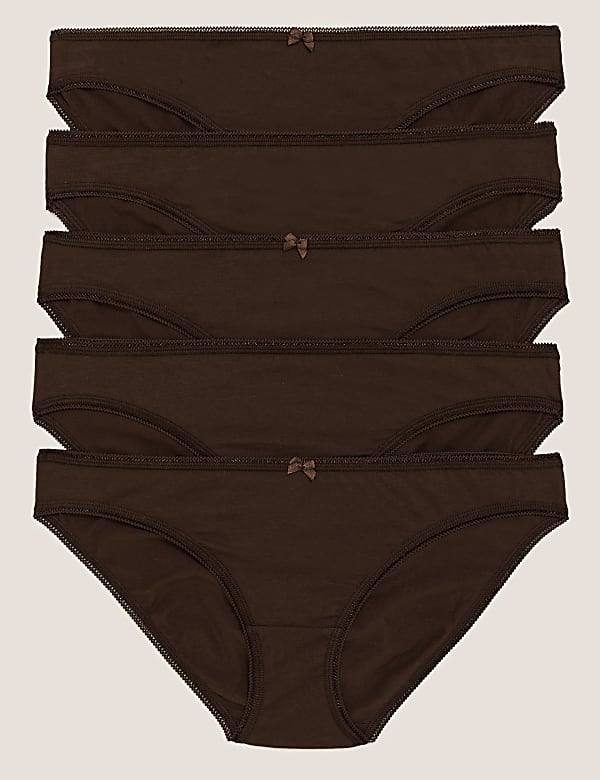 5pk Cotton Rich Low Rise Bikini Knickers