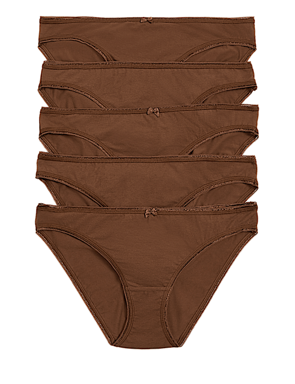 5pk Cotton Rich Low Rise Bikini Knickers