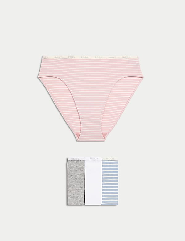 4pk Cotton Rich High Waisted High Leg Knickers - VN