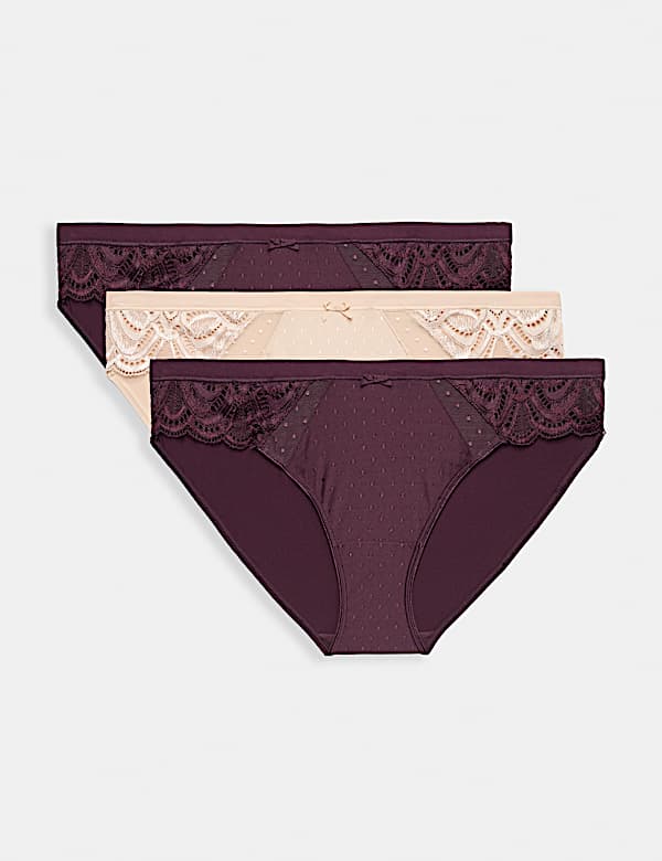 3pk Amelia Lace Bikini Knickers