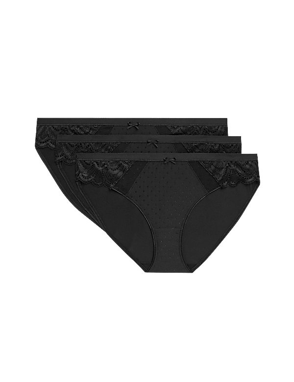 3pk Amelia Lace Bikini Knickers