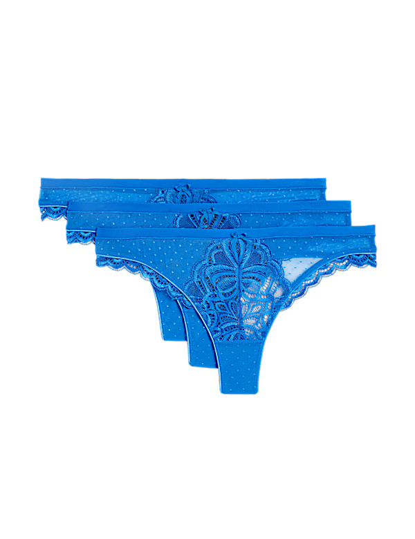 3pk Amelia Lace Thongs