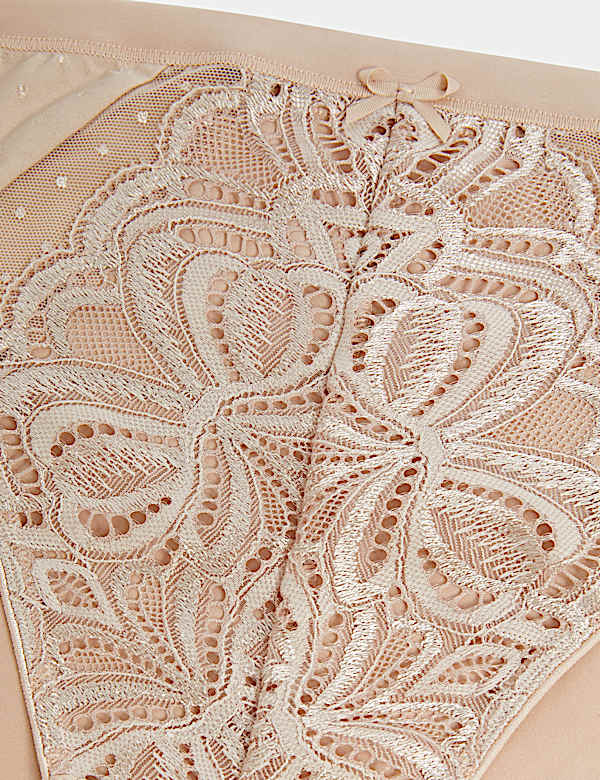 3pk Amelia Lace High Leg Knickers