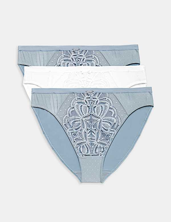 3 Pack Amelia Lace High Leg Knickers