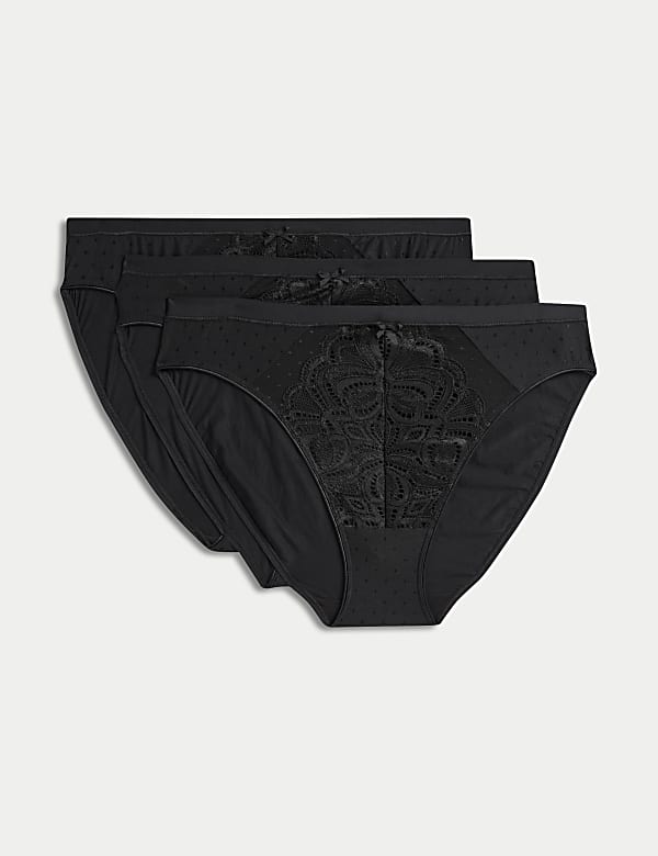 3pk Amelia Lace High Leg Knickers - AT