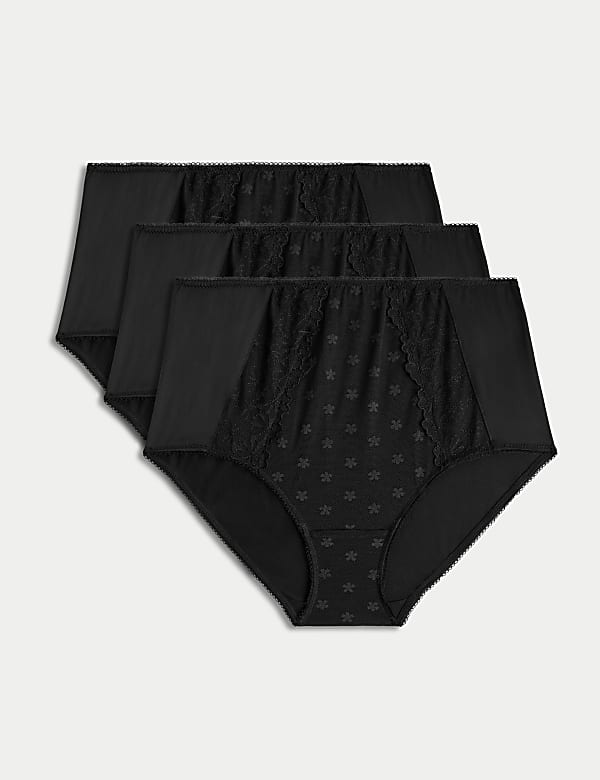 3pk Daisy Embroidery Full Briefs - HK