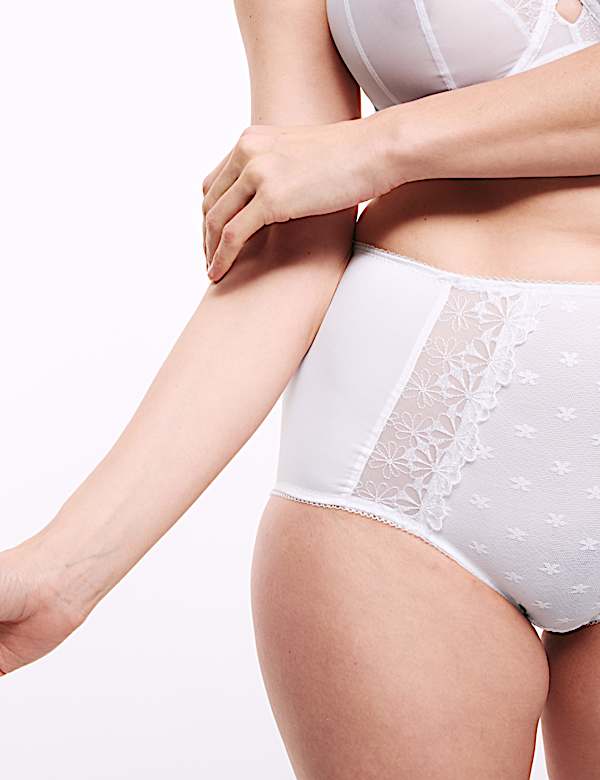 Lot de 3 culottes embo&icirc;tantes &agrave; motif marguerites brod&eacute;es - LU