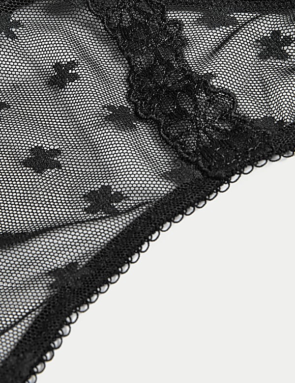 3pk Daisy Embroidery Mesh Thongs