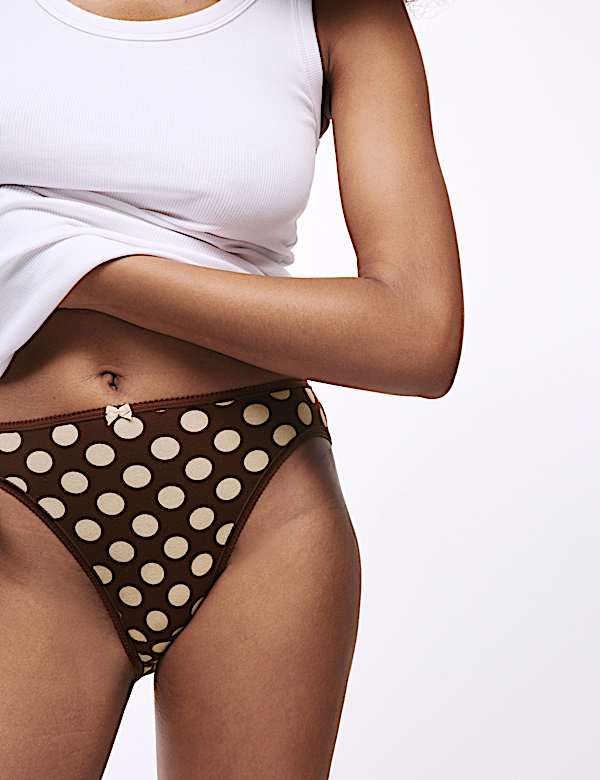 5pk Cotton Lycra&reg; High Leg Knickers - JO