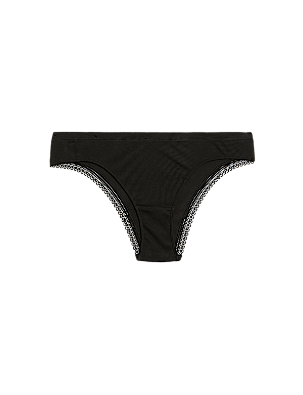 Cotton Rich Rib Brazilian Knickers