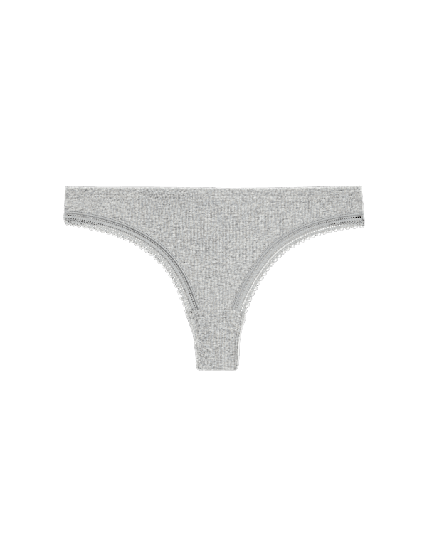 Cotton Rich Ribbed Thong