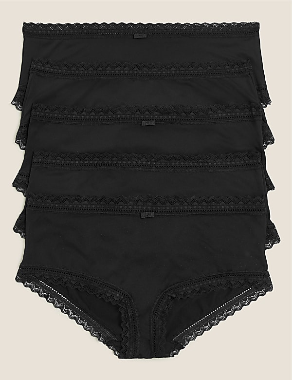 5pk Microfibre & Lace Shorts - GR