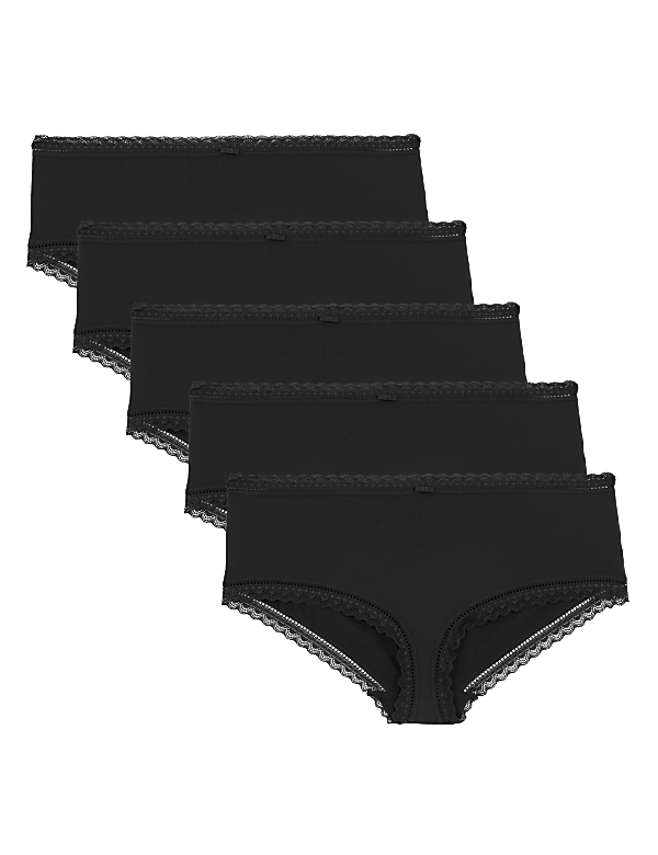 5pk Microfibre & Lace Shorts