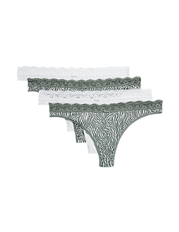 4pk Zebra Thongs