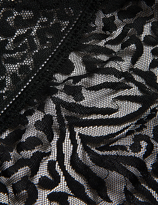 4pk All Over Lace High Leg Knickers