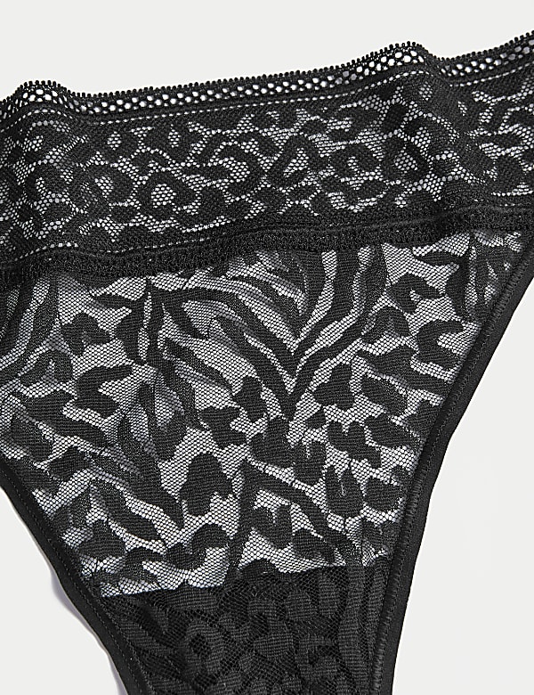 4pk All Over Lace Thongs