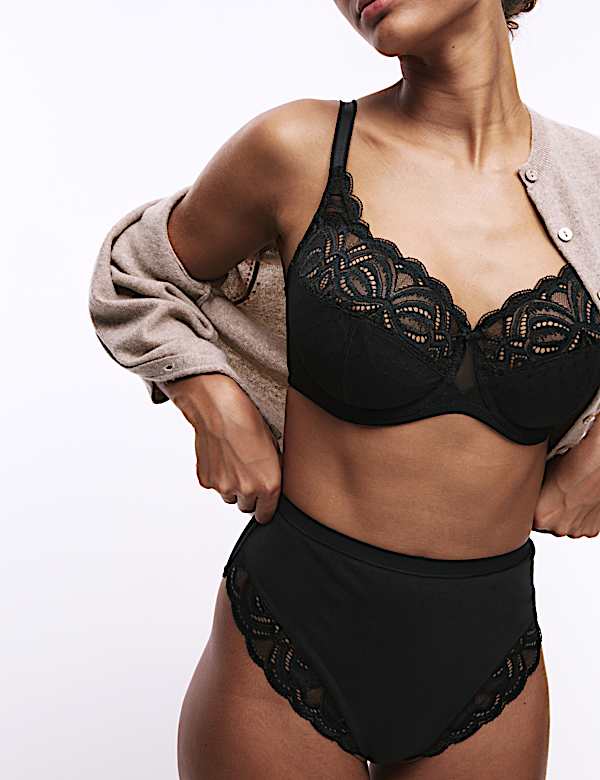 2pk Amelia Lace Cotton Rich Shaping Knickers - FR