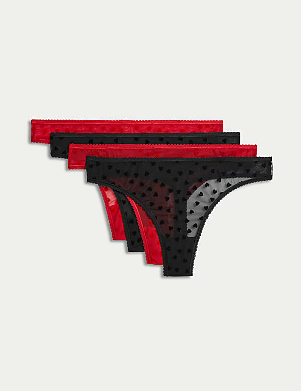 4pk Printed Thongs