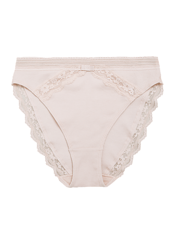 Cotton Mix Lace High Legs Knickers