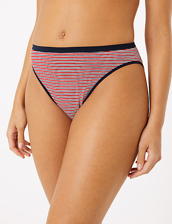 5 Pack Cotton Lycra High Leg Knickers 