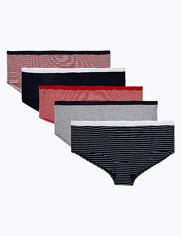 5pk Striped Low Rise Shorts