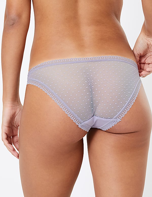 Spot Mesh Sparkle Bikini Knickers