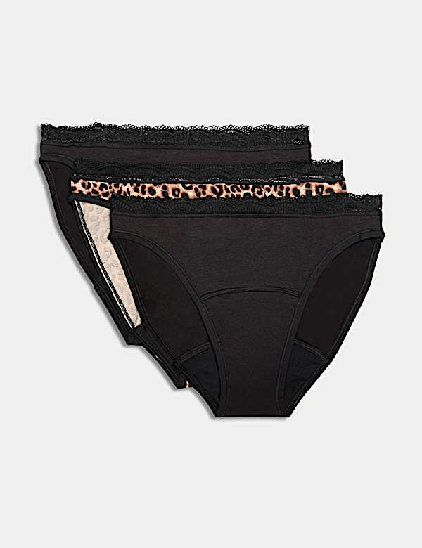 3pk Heavy Absorbency Period High Leg Knickers - VN