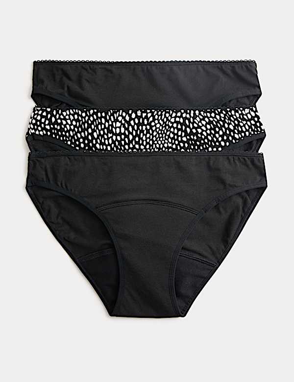 3pk Heavy Absorbency Period Bikini Knickers